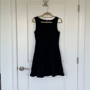 Cynthia Rowley black stretch fabric zipper dress